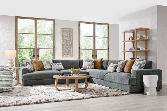 Montecito Charcoal 6 Pc Sectional Living Room - Thumbnail - Image 1