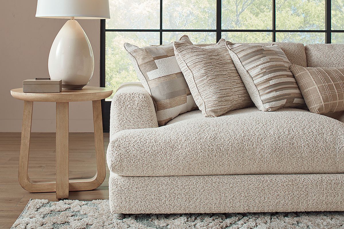 Drew & Jonathan Montecito White Chenille,Polyester Fabric 3 Pc