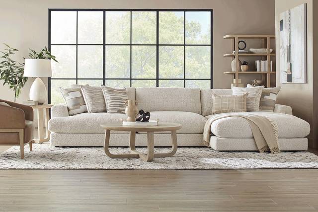 Montecito White 5 Pc Sectional Living Room - Thumbnail - Image 1