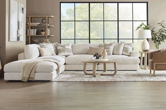 White couch deals with chaise