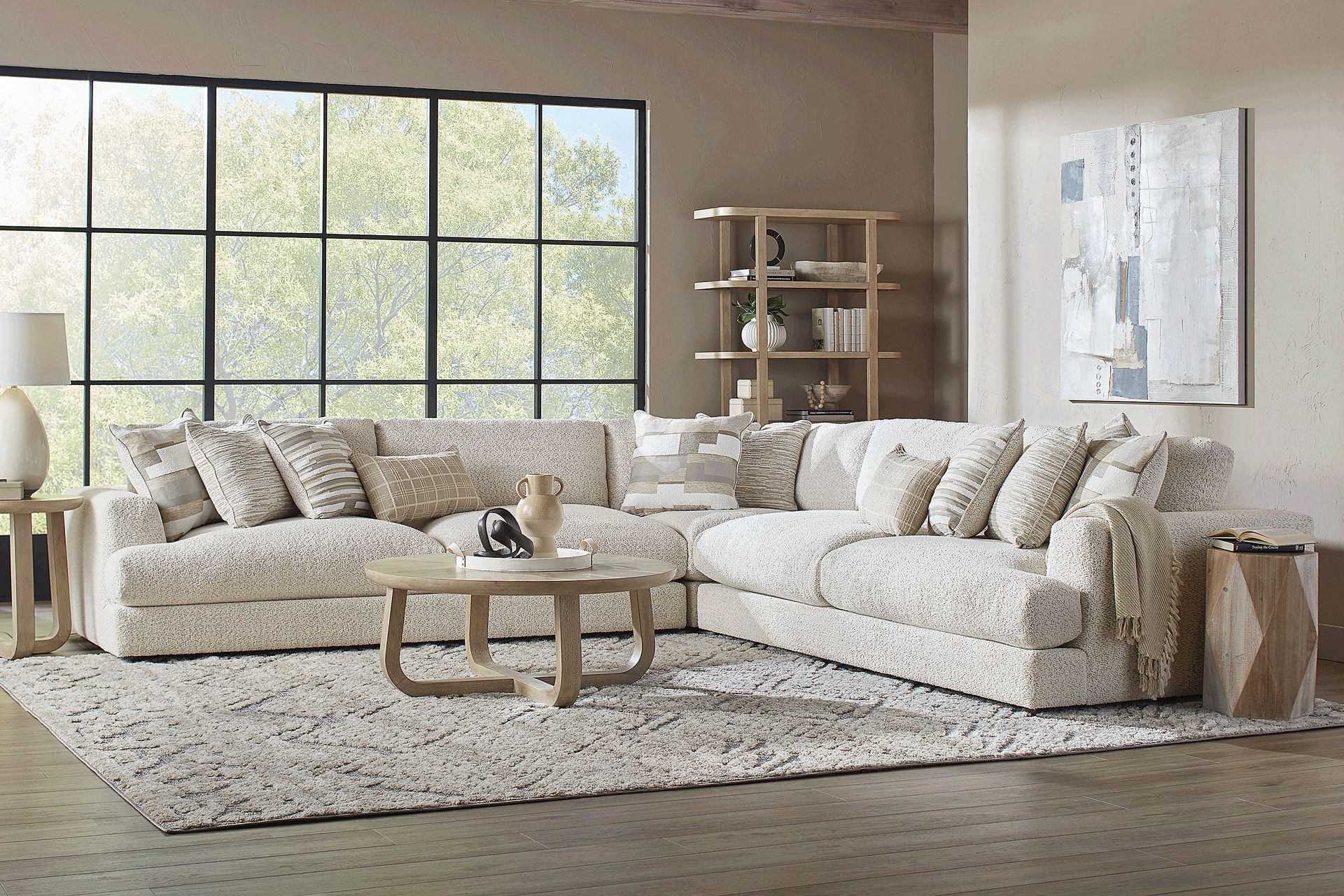 Montecito White 6 Pc Sectional Living Room - Image 1