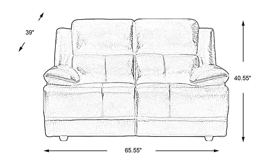 Montefano Leather Stationary Loveseat