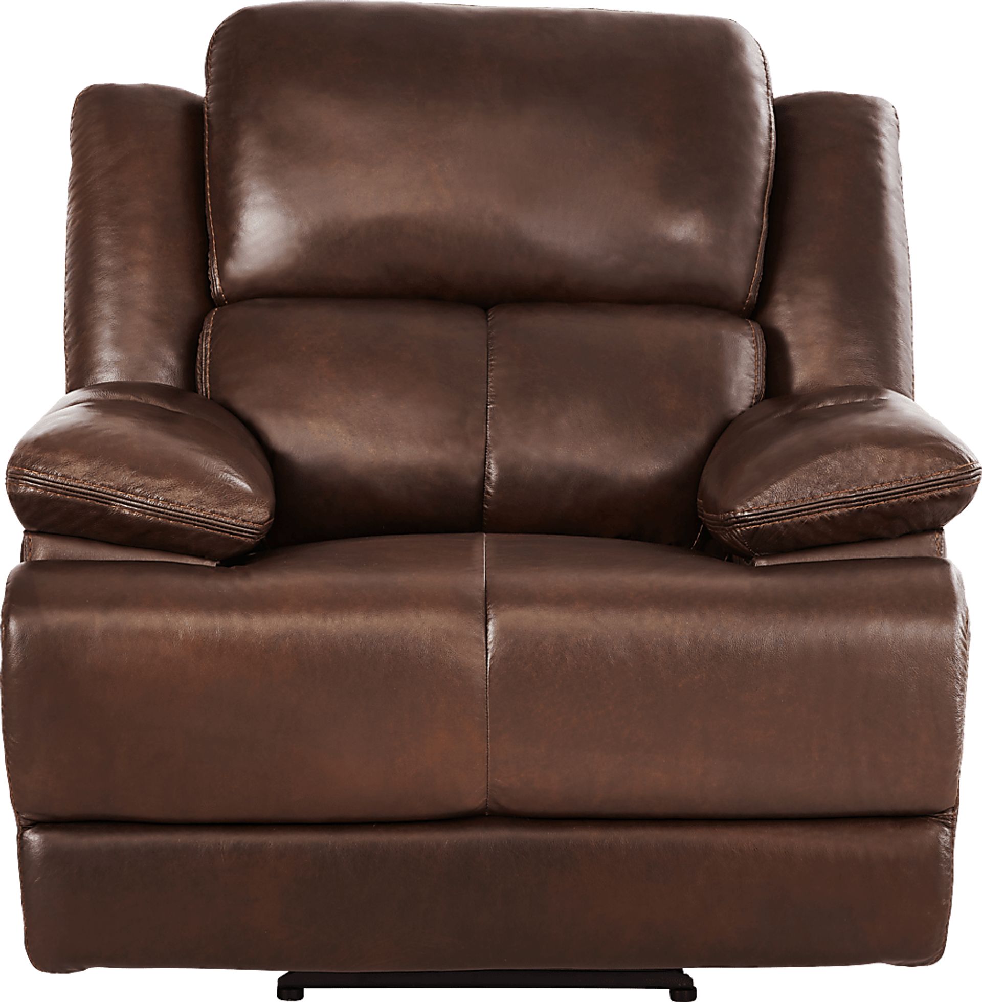 Montefano Brown Leather 8 Pc Living Room with Reclining Sofa - Image 7