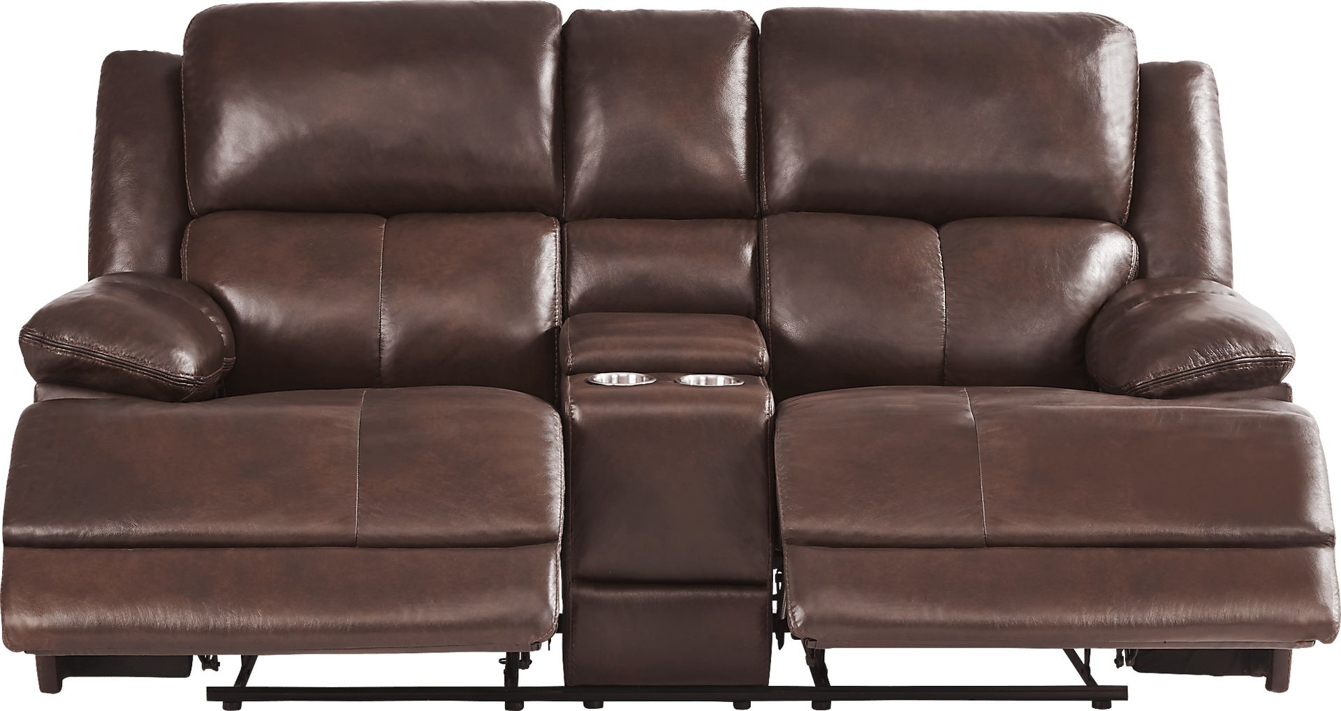 Montefano Brown Leather 5 Pc Reclining Living Room - Image 12