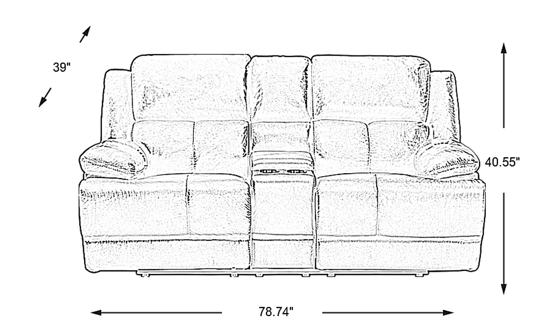 Montefano Leather Non-Power Reclining Loveseat