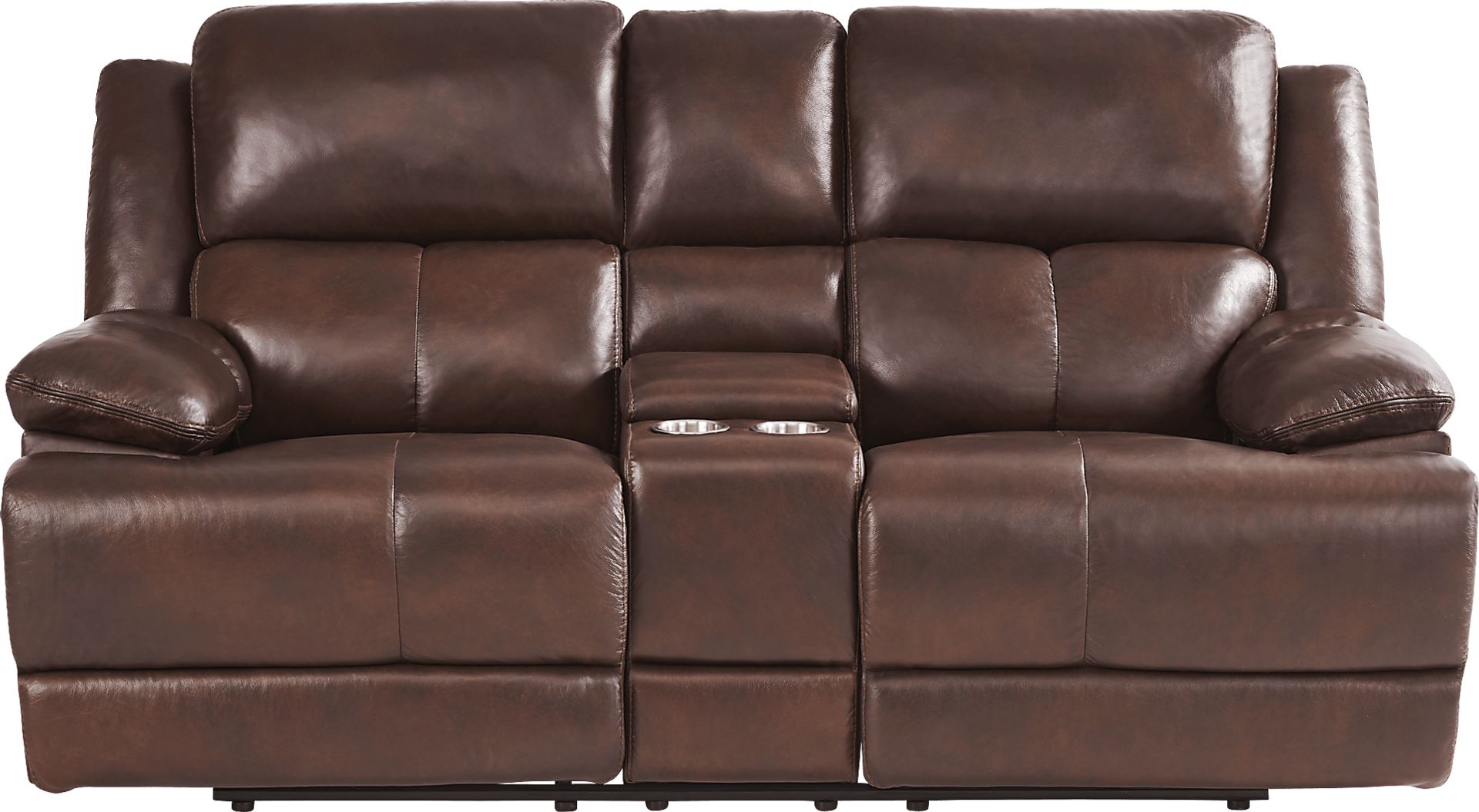 Montefano Brown Leather 5 Pc Reclining Living Room - Image 11