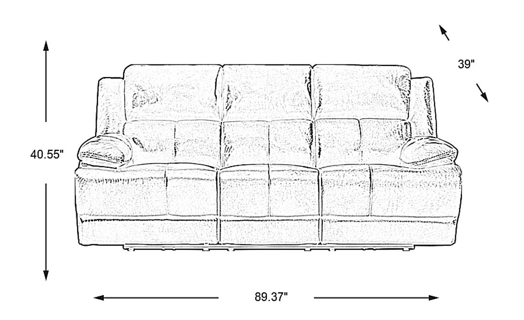 Montefano Leather Non-Power Reclining Sofa