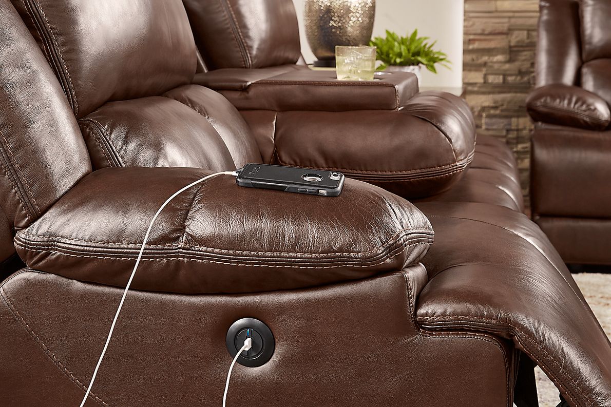 Montefano Leather Power Reclining Sofa