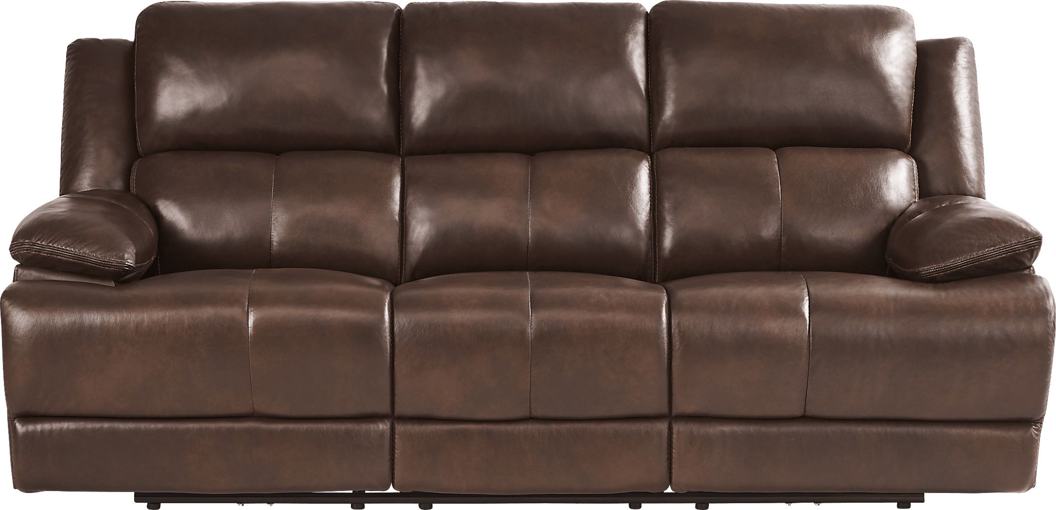 Montefano Brown Leather Power Reclining Sofa