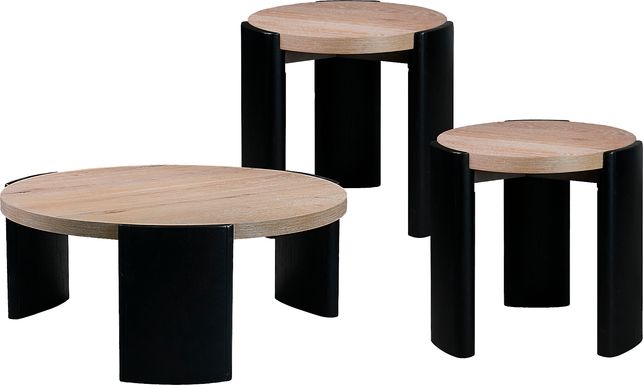 Montelius Black 3 Pc Table Set