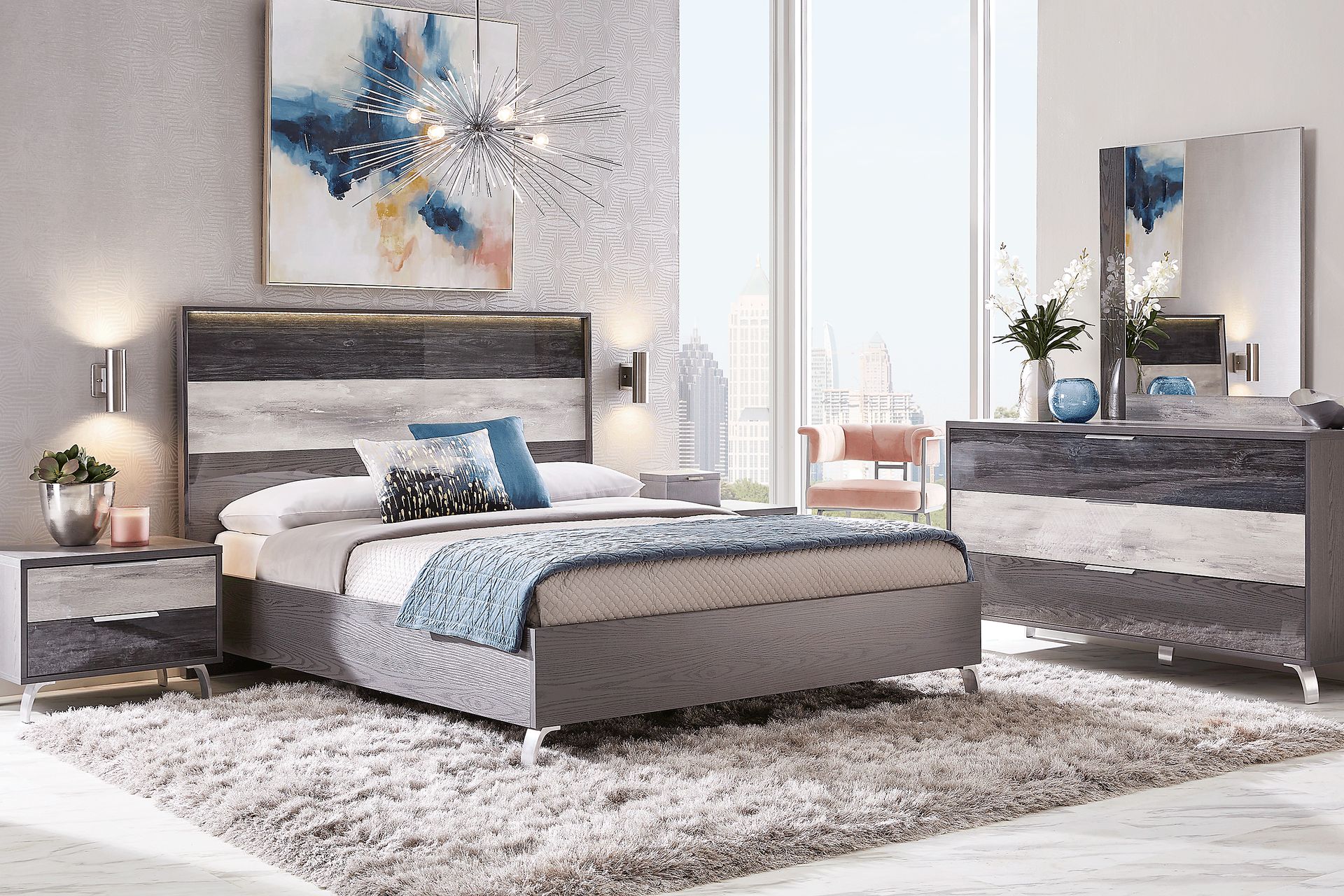 Montella Manor Gray 5 Pc King Panel Bedroom - Image 1