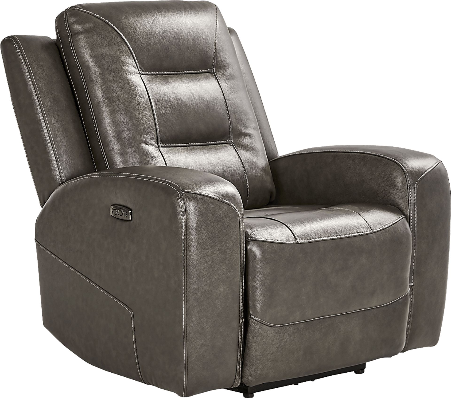 Montero Charcoal Leather Dual Power Recliner - Image 3