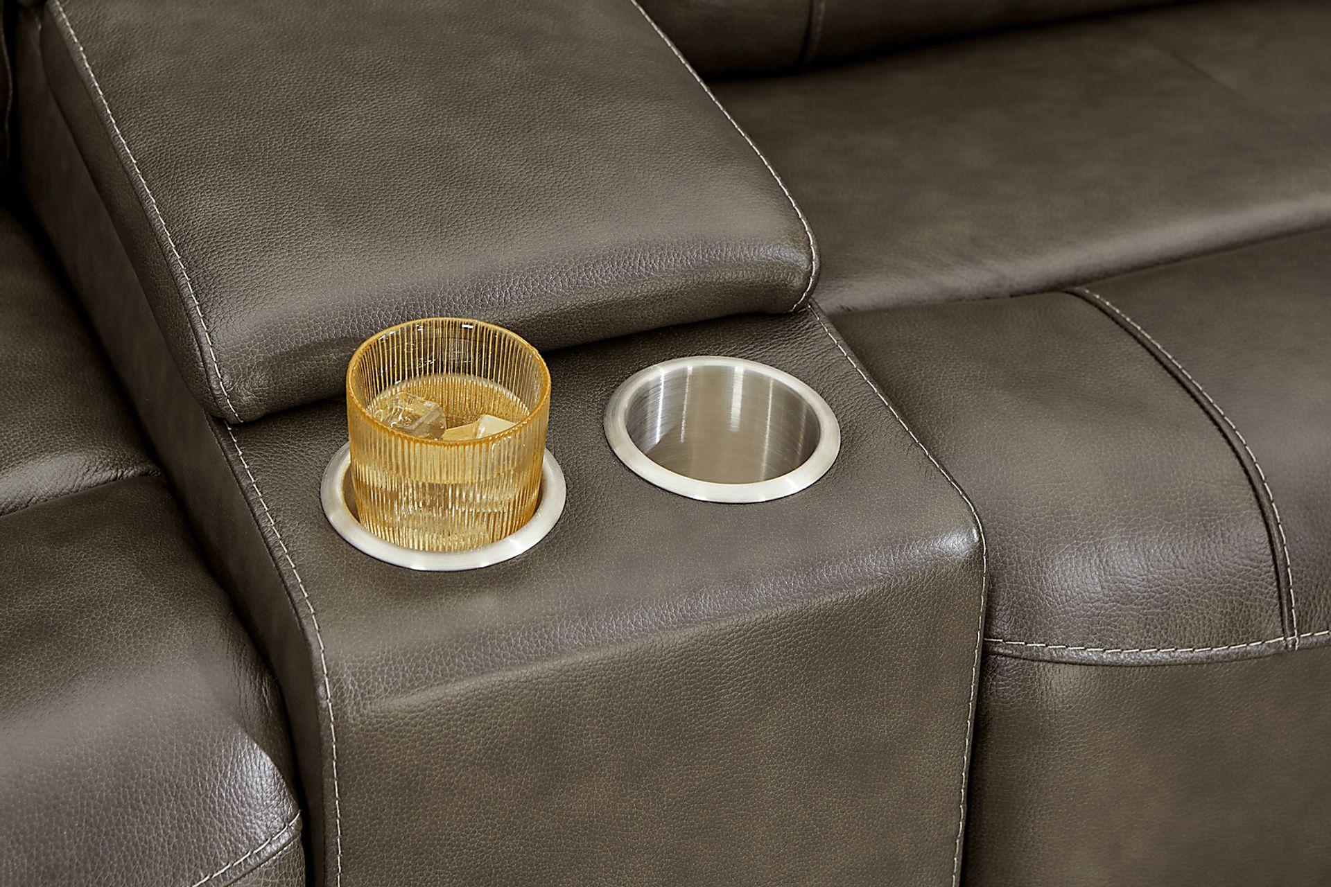 Montero Charcoal Leather 7 Pc Dual Power Reclining Sectional - Image 11