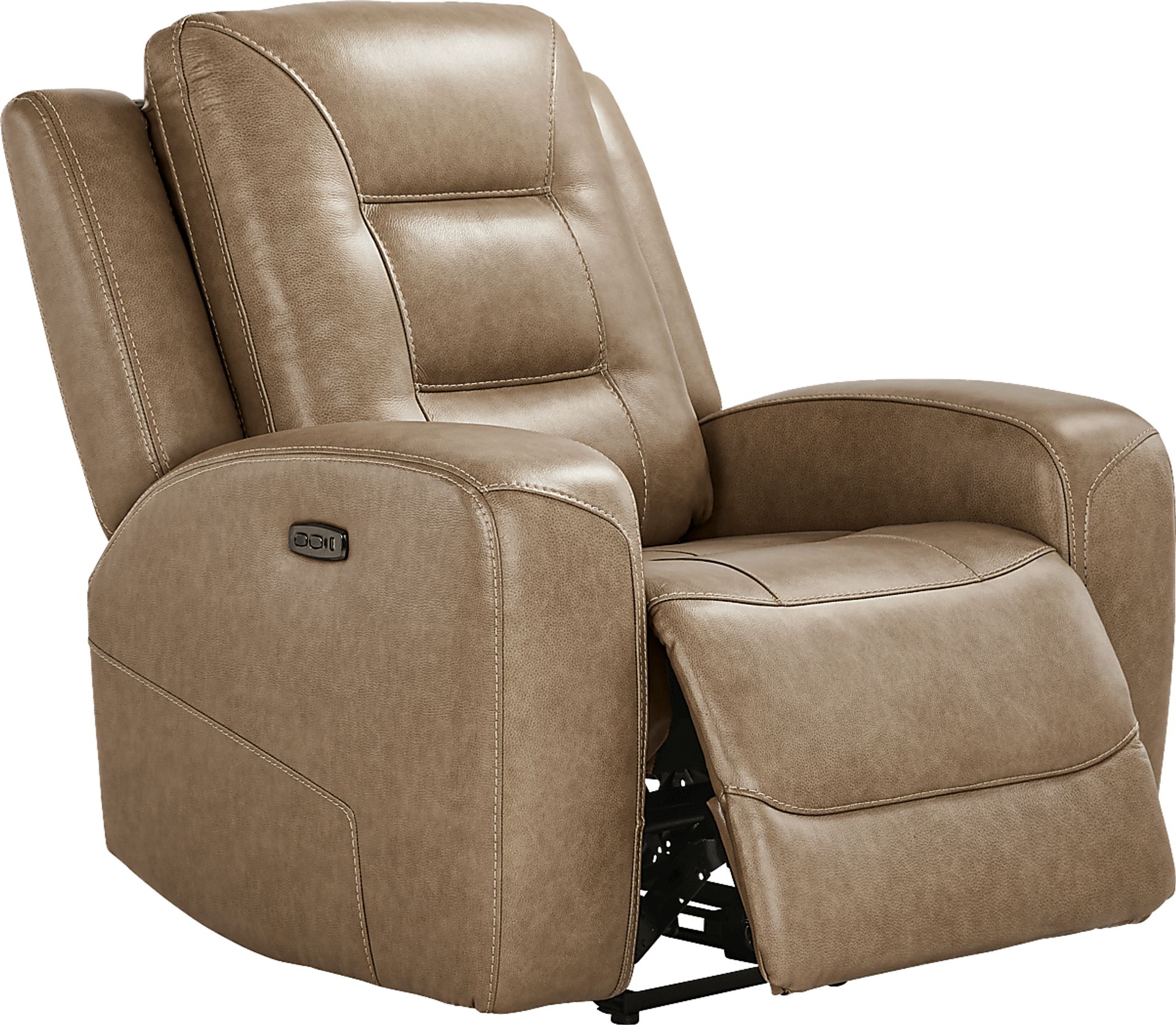 Montero Sand Leather Dual Power Recliner - Image 1