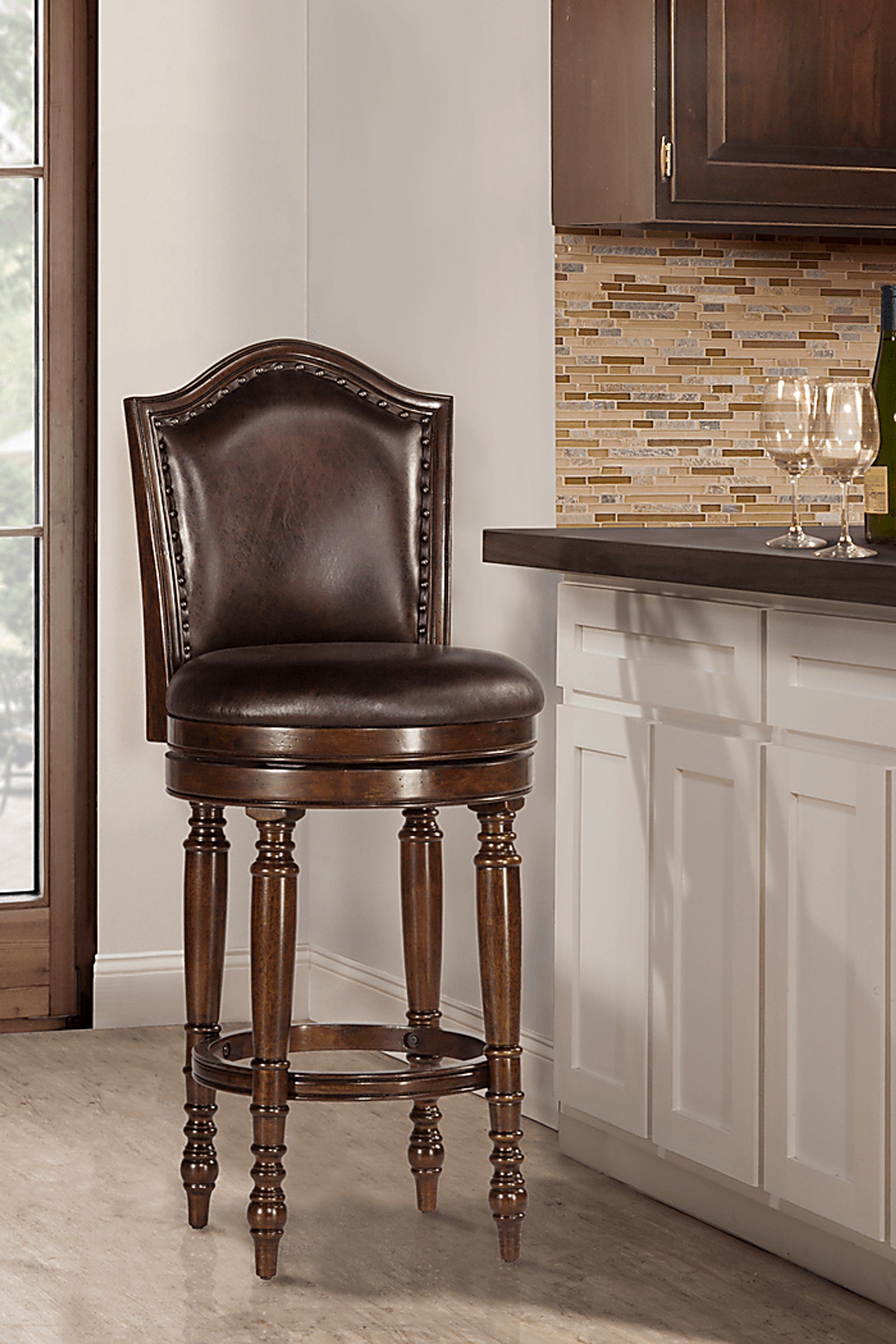 Monterols Brown Swivel Counter Height Stool - Image 6