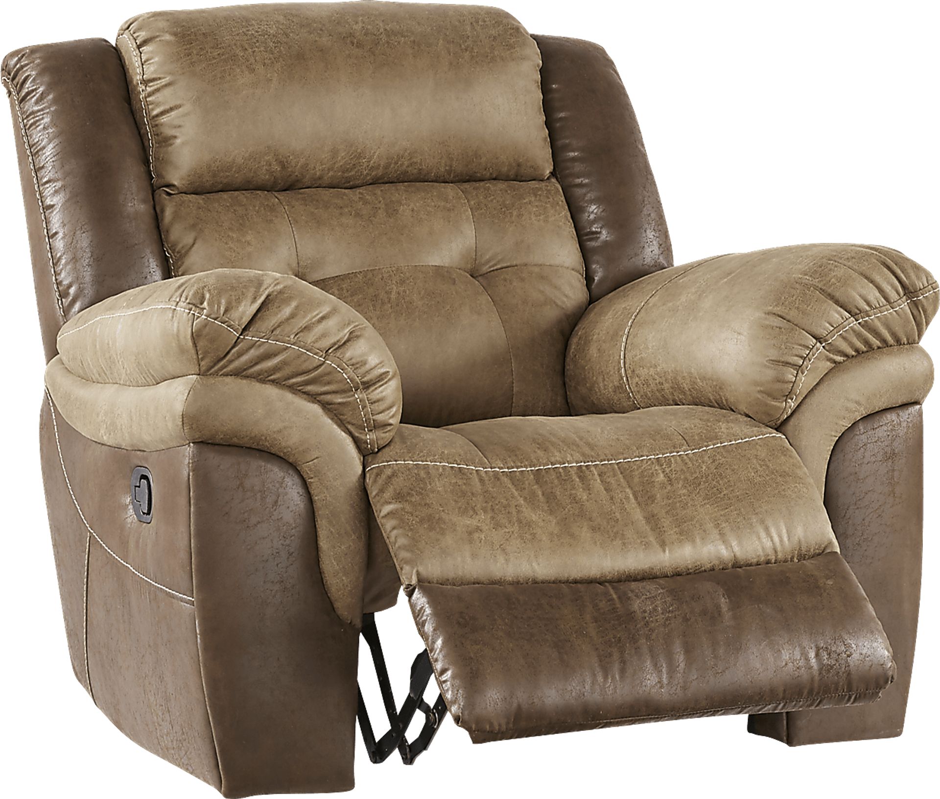 Montiglio Brown Polyester Fabric Glider Recliner Rooms to Go