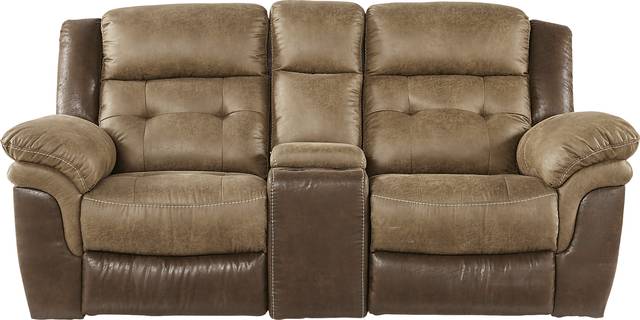 Montiglio Brown Power Reclining Console Loveseat - Thumbnail - Image 1