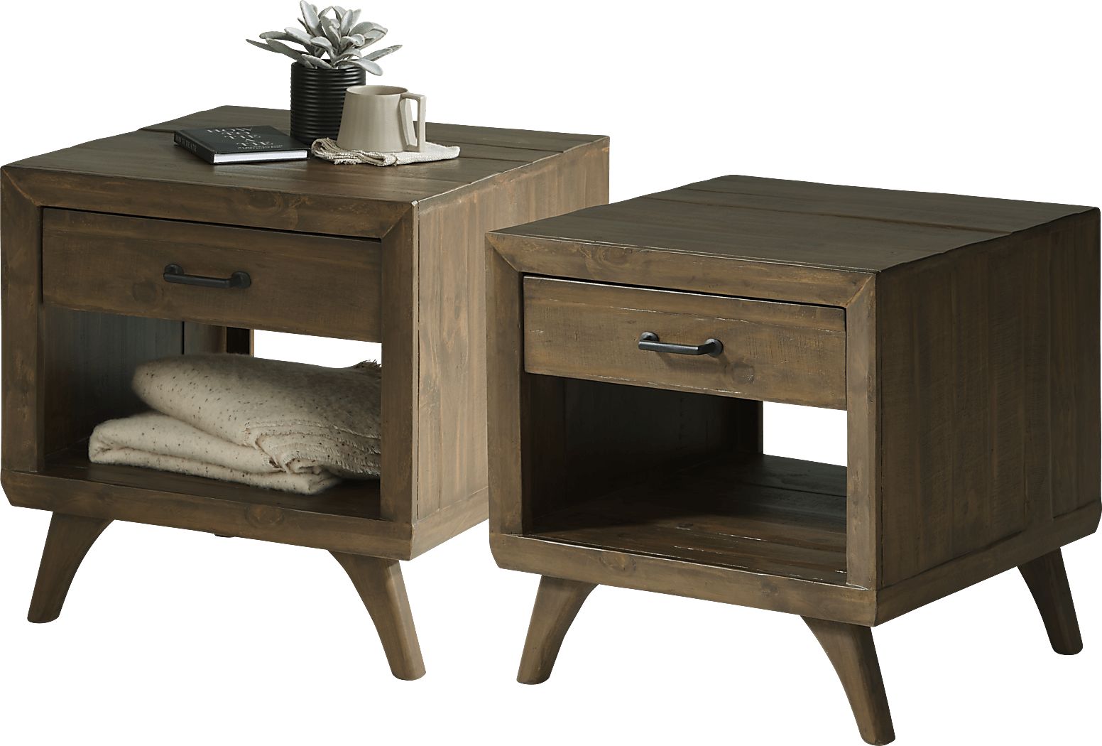 Montinello 2 Pc Brown Dark Wood Set Of End Tables | Rooms to Go