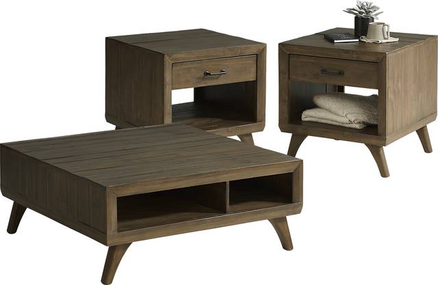 Montinello Brown 3 Pc Table Set - Thumbnail - Image 1