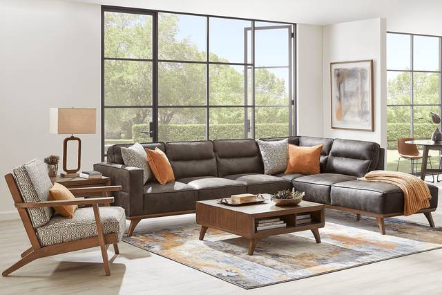Montinello Brown 6 Pc Sectional Living Room - Thumbnail - Image 1