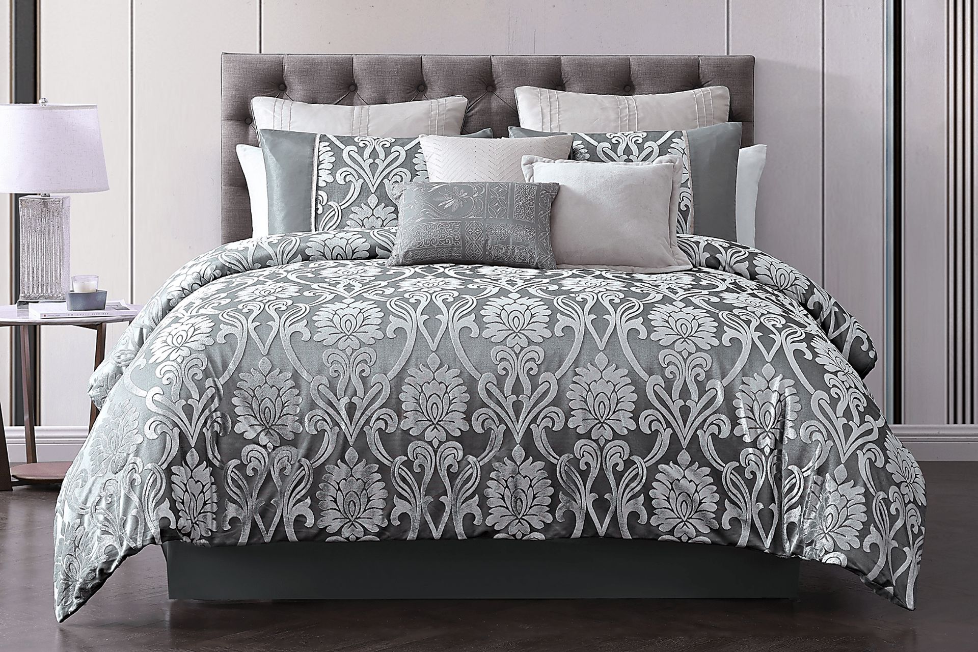Montmood Gray 9 Pc Queen Comforter Set - Image 2