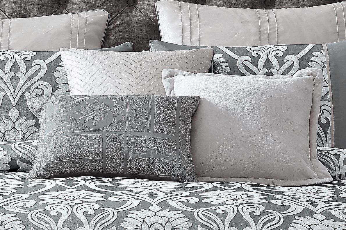 Montmood Gray 9 Pc Queen Comforter Set