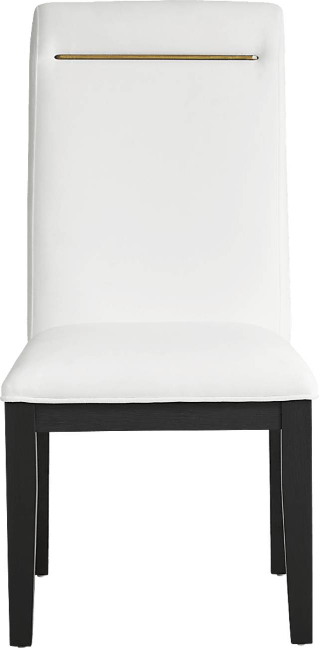 Cheetham Hill Espresso 90 in. 5 Pc Dining Room with White Chairs - Thumbnail - Image 7