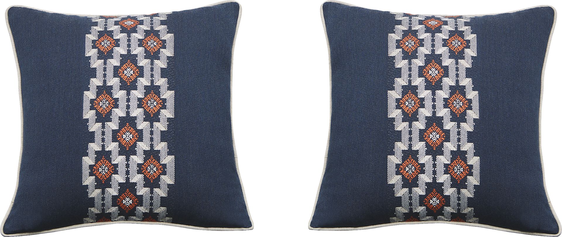 Montrose Rose Indigo Indoor/Outdoor Accent Pillow, Set of Two - Image 1