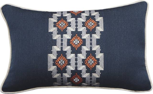 Montrose Rose Indigo Indoor/Outdoor Accent Pillow - Thumbnail - Image 1