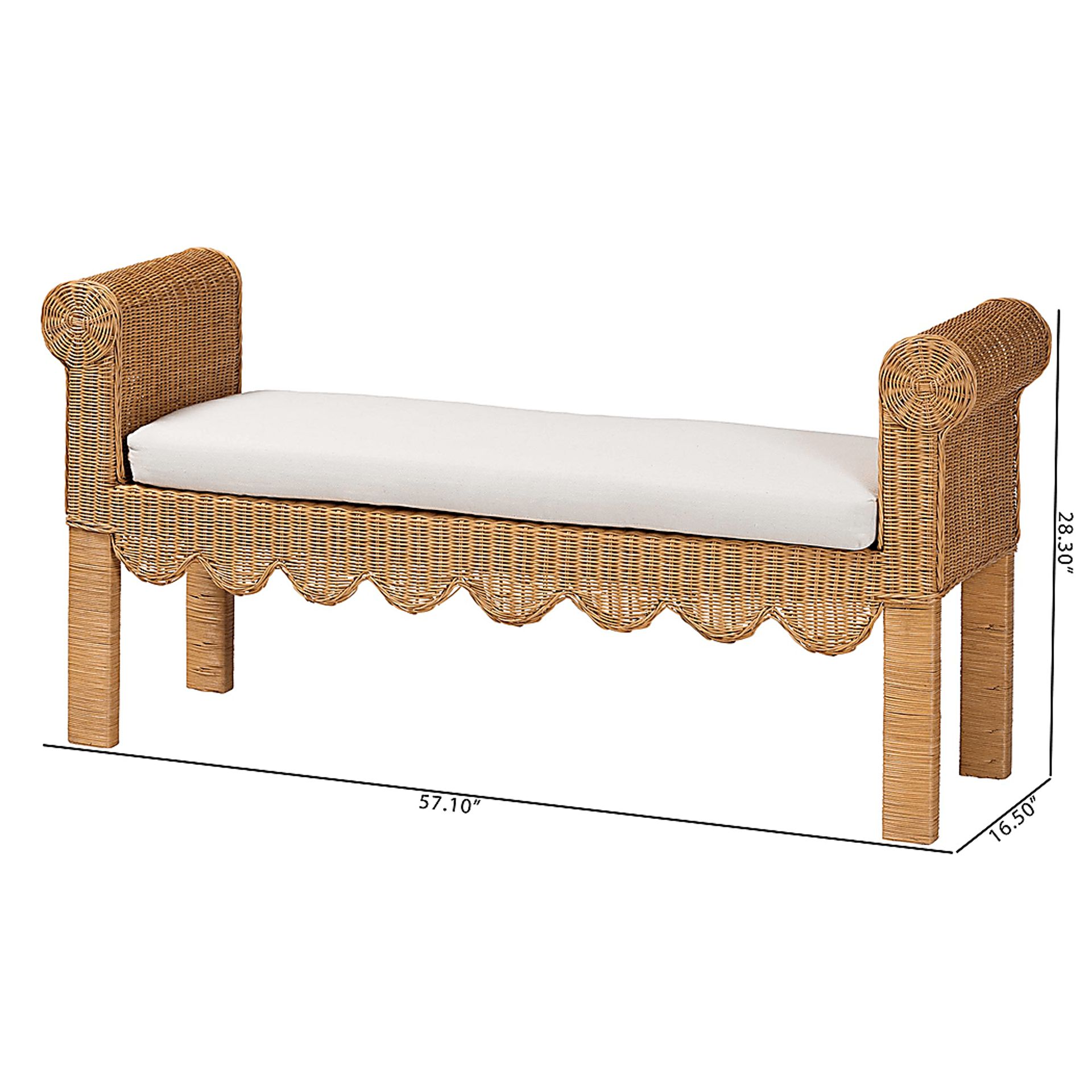 Moonbite Brown Accent Bench - Image 4