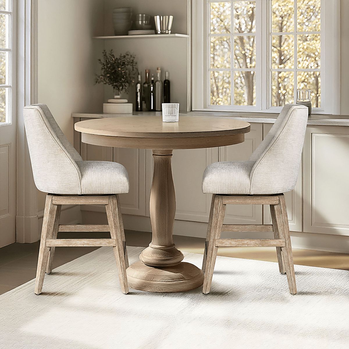 Moonshadow Light Gray Polyester Fabric Counter Height Stool | Rooms to Go