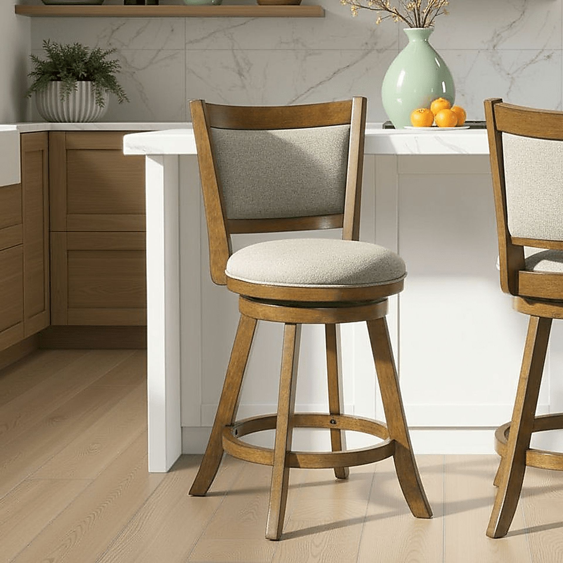 Moonworth Gray Swivel Counter Height Stool - Image 2