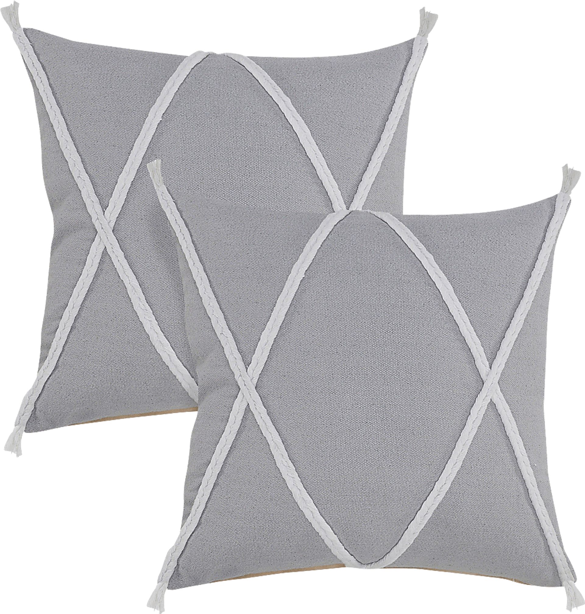Moosha Gray Pillow, Set of 2 - Image 1