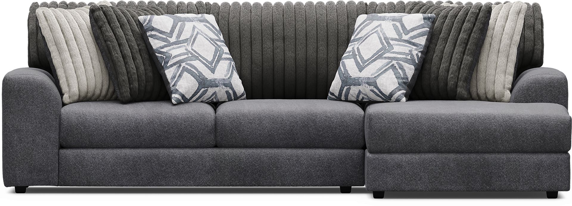 Moreau Street Black 2 Pc Sectional - Image 3