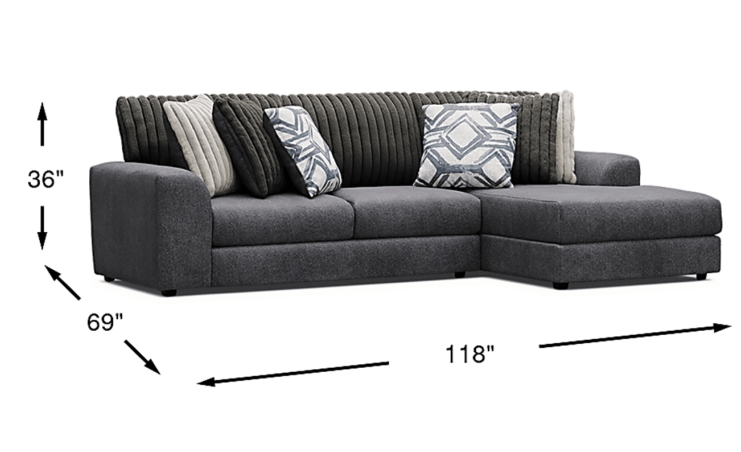 Moreau Street 2 Pc Right Arm Chaise Sectional