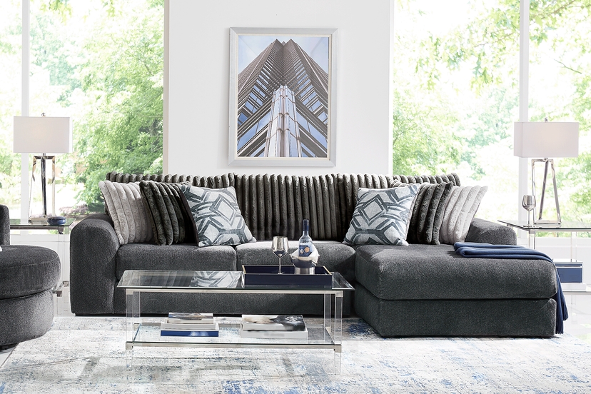 Moreau Street Black 2 Pc Sectional
