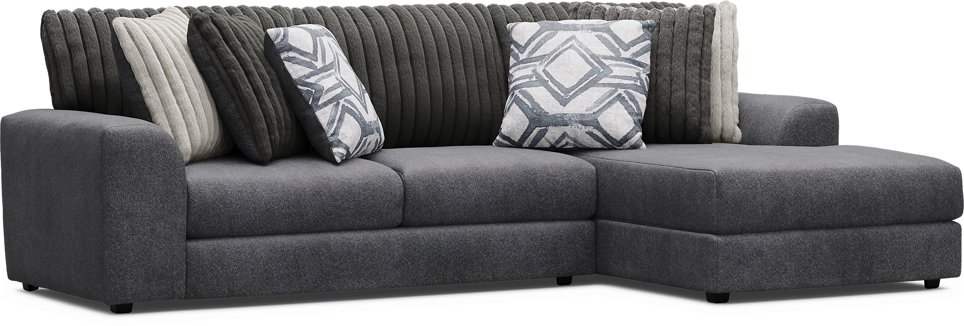 2 pc right arm chaise sectional