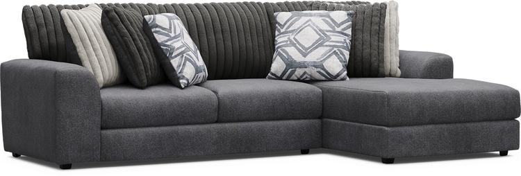 2 pc right arm chaise sectional