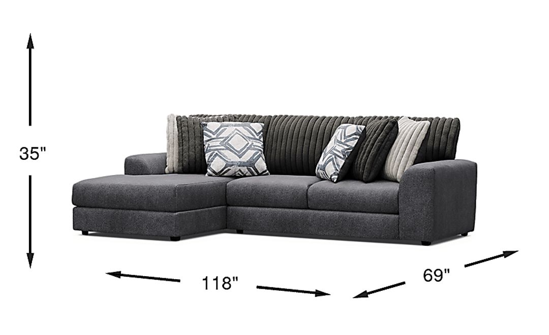 Moreau Street 2 Pc Left Arm Chaise Sectional