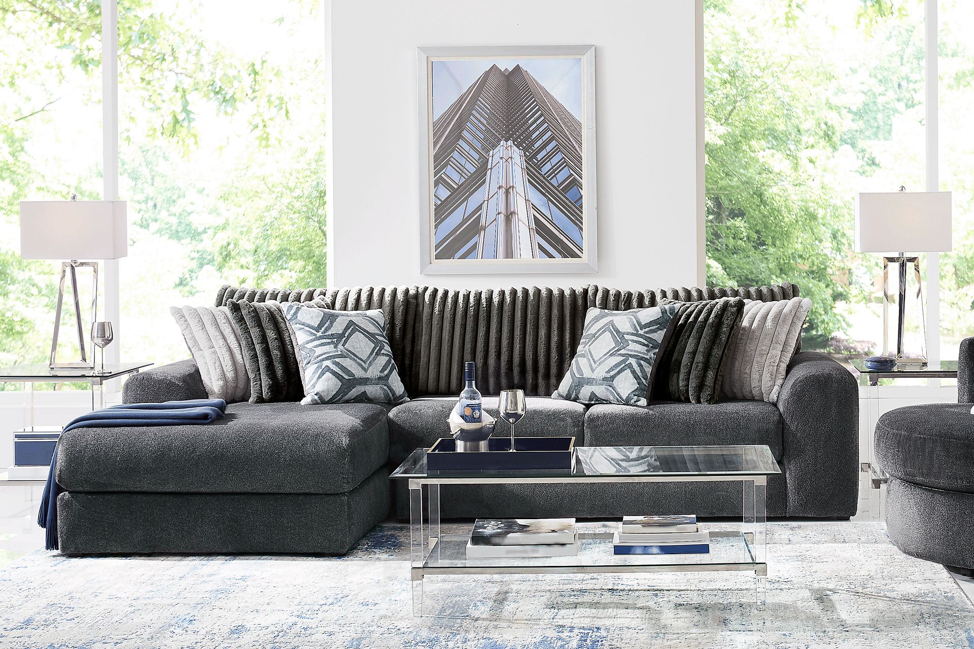 Moreau Street Black 2 Pc Sectional - Image 2