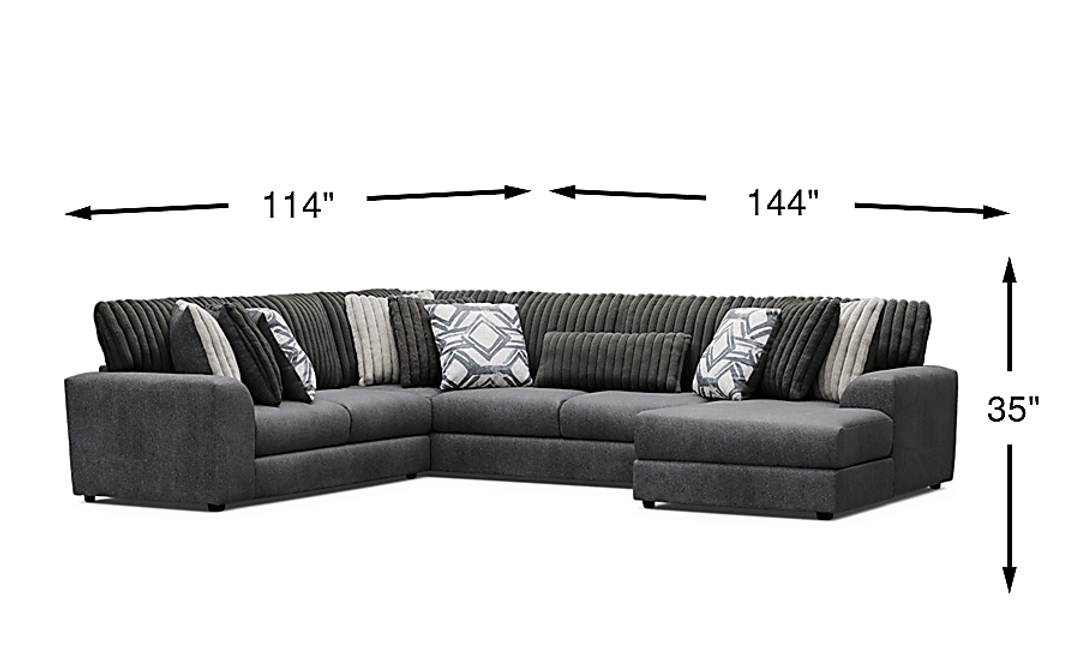 Moreau Street 3 Pc Right Arm Chaise Sectional