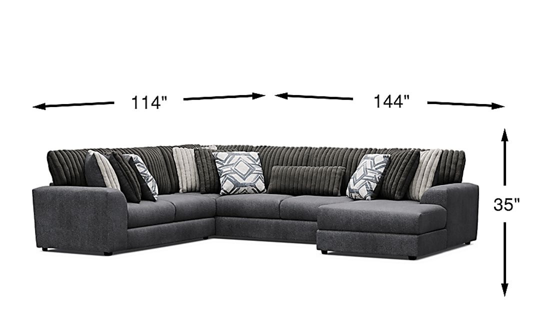 Moreau Street 3 Pc Right Arm Chaise Sectional