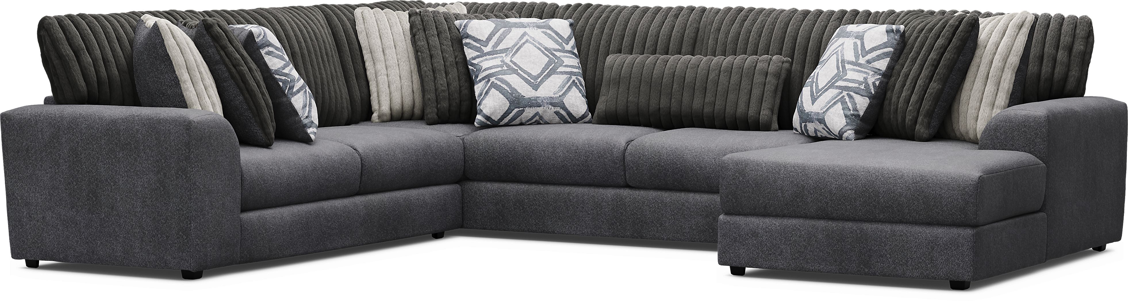 3 pc right arm chaise sectional