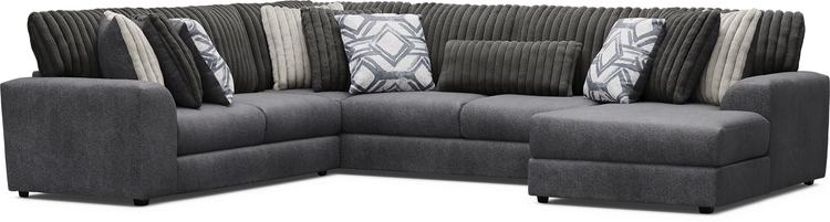 3 pc right arm chaise sectional