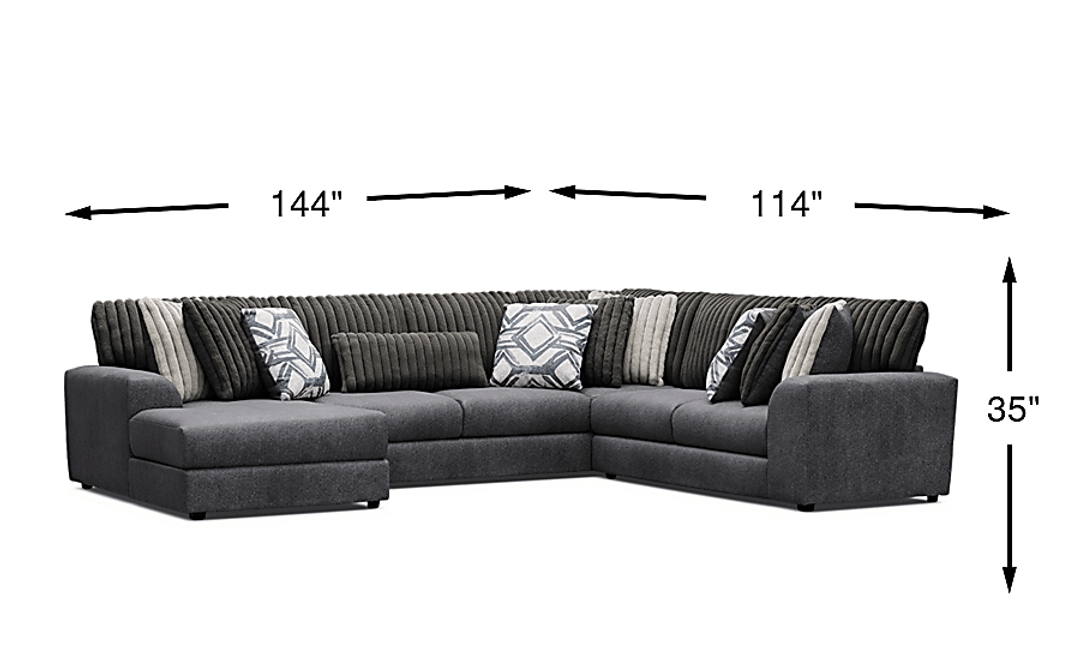 Moreau Street 3 Pc Left Arm Chaise Sectional