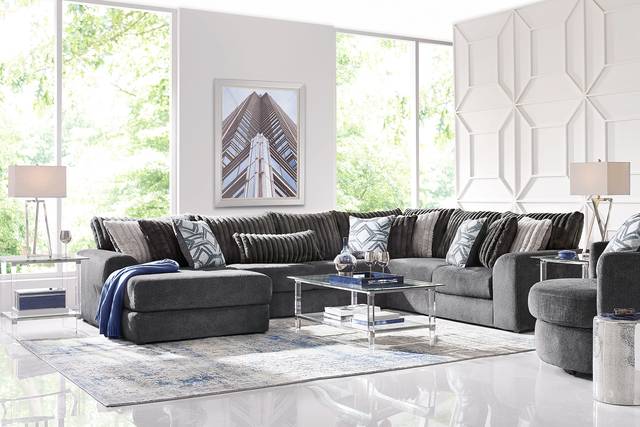 Moreau Street Black 6 Pc Sectional Living Room - Thumbnail - Image 1