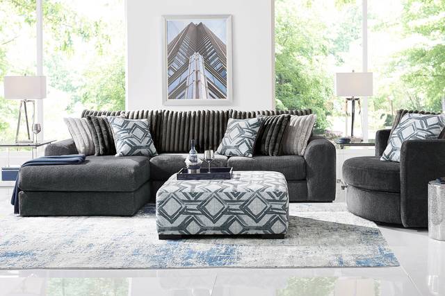 Moreau Street Black 6 Pc Sectional Living Room - Thumbnail - Image 1