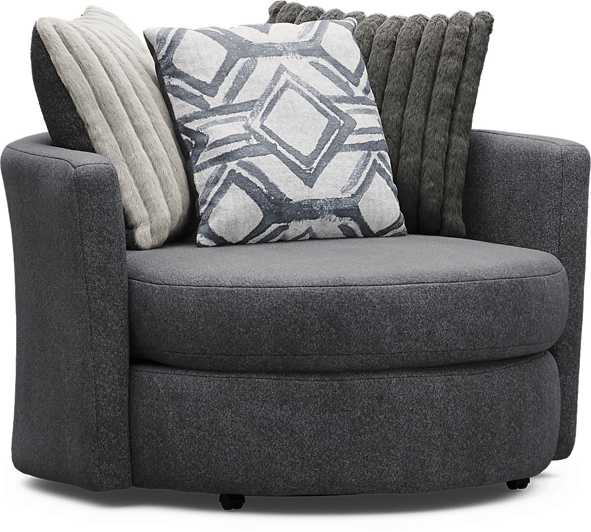 Moreau Street Black Swivel Accent Chair