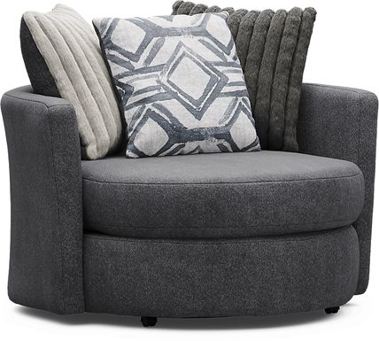 Moreau Street Black Swivel Accent Chair