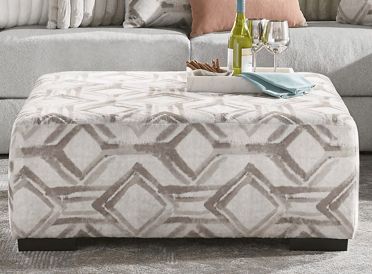 Moreau Street Gray Polyester Fabric Ottoman | Rooms to Go